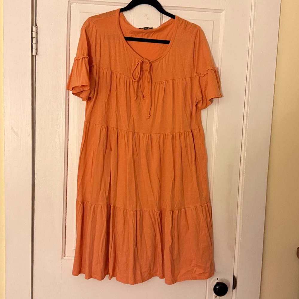 J. Crew orange Tiered Mini Dress